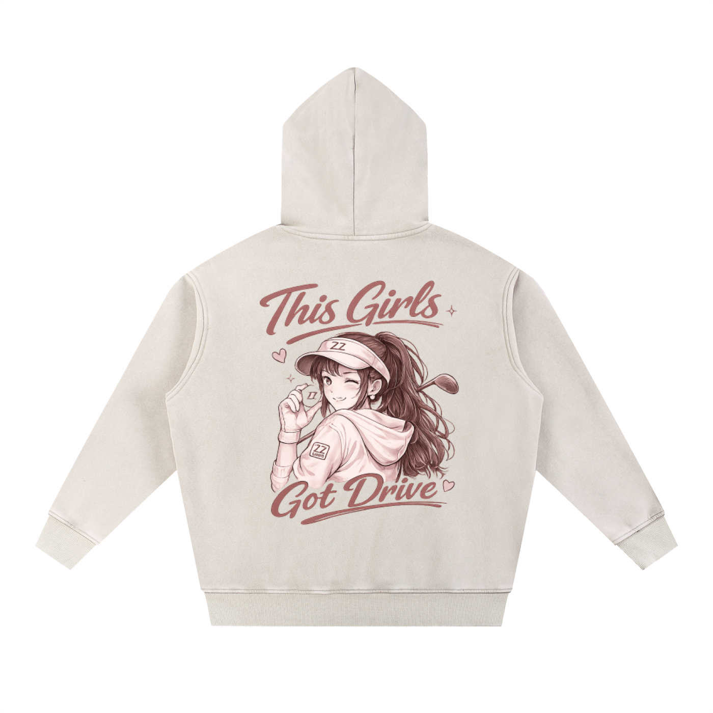 Zero Zen Golf 19th Hole Hoodie in black and apricot — oversized snow-washed golf hoodie, featured photo