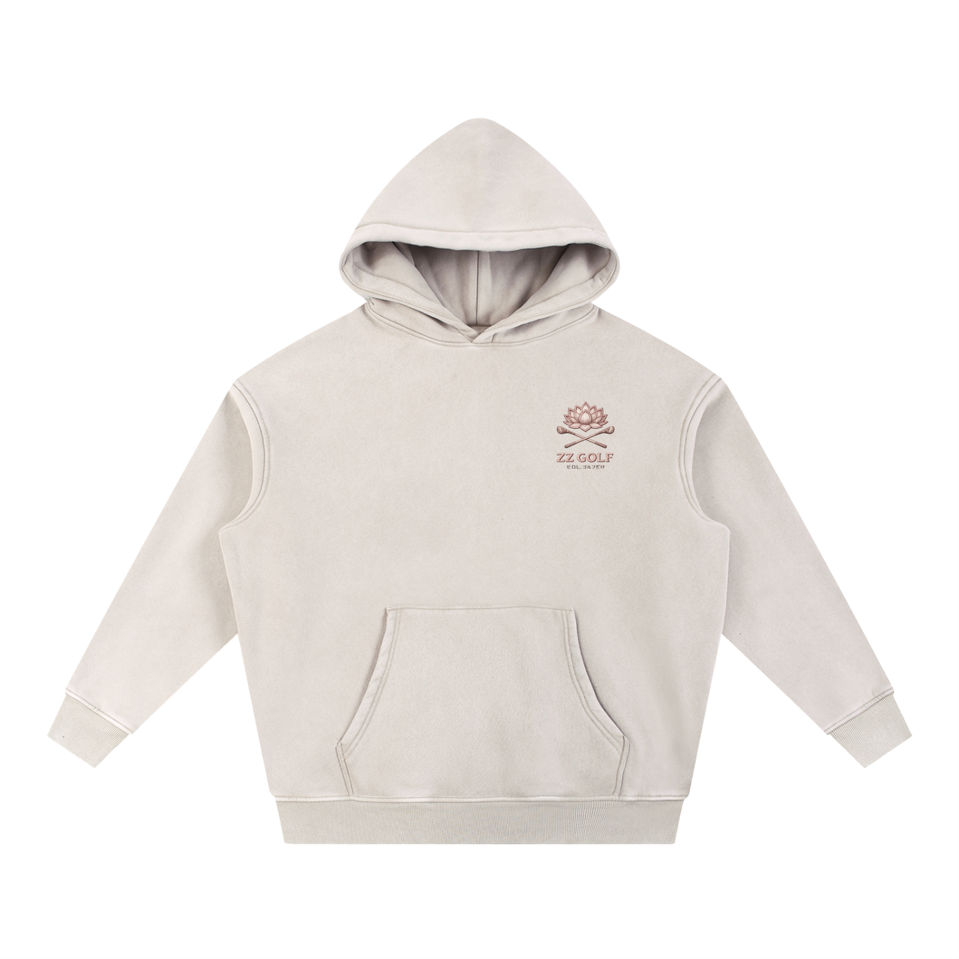 Zero Zen Golf 19th Hole Hoodie in black and apricot — alternate view