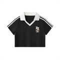 Zero Zen Golf Fairway Crop Jersey in black and white — alternate view