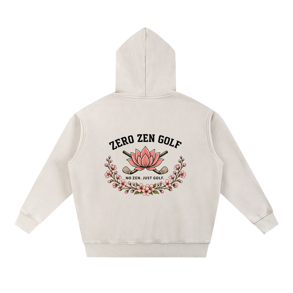Zero Zen Golf 19th Hole Hoodie in apricot and lake blue — alternate view