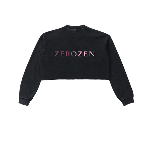 Zero Zen Golf Back Nine Crop Sweatshirt in black — alternate view