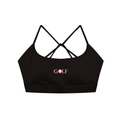 Zero Zen Golf Drive Bra in black — women's strappy criss-cross golf sports bra, featured photo