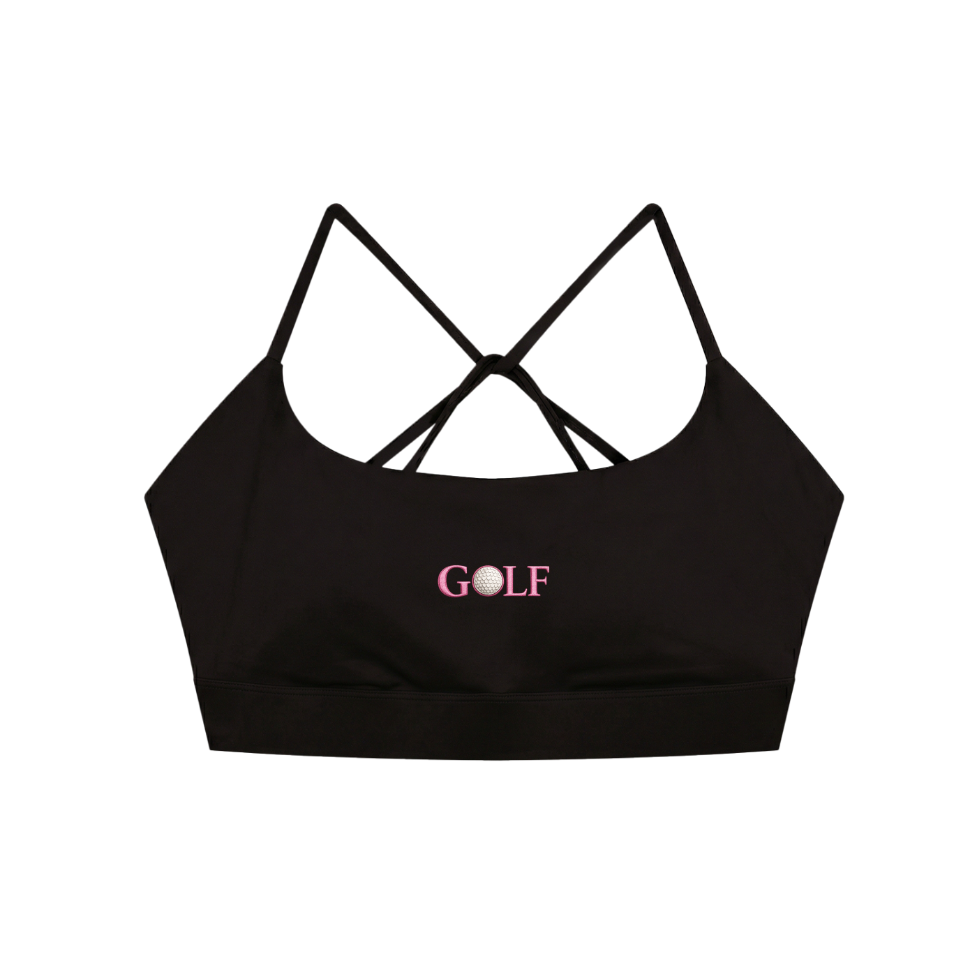 Zero Zen Golf Drive Bra in black — women's strappy criss-cross golf sports bra, featured photo