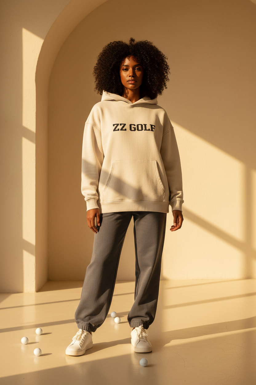 19th Hole Hoodie — Apricot & Lake Blue