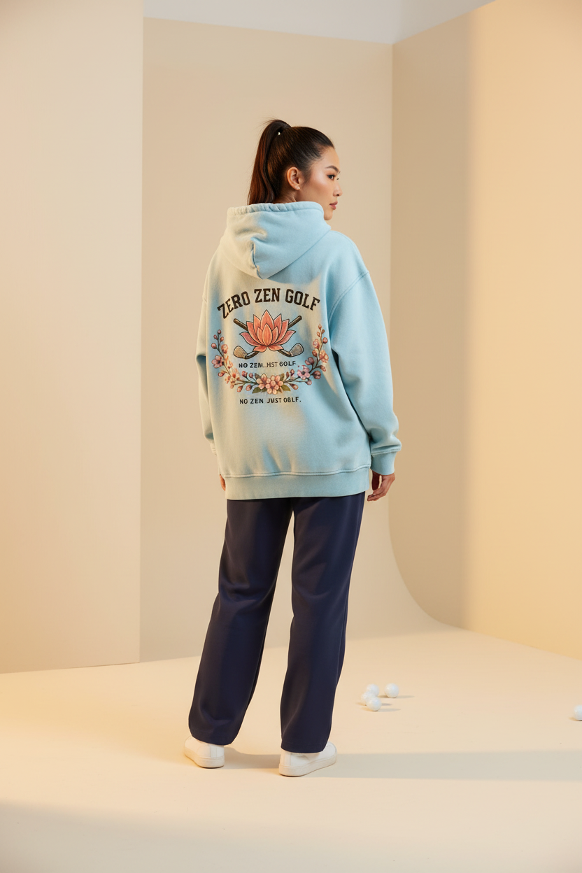 19th Hole Hoodie — Apricot & Lake Blue