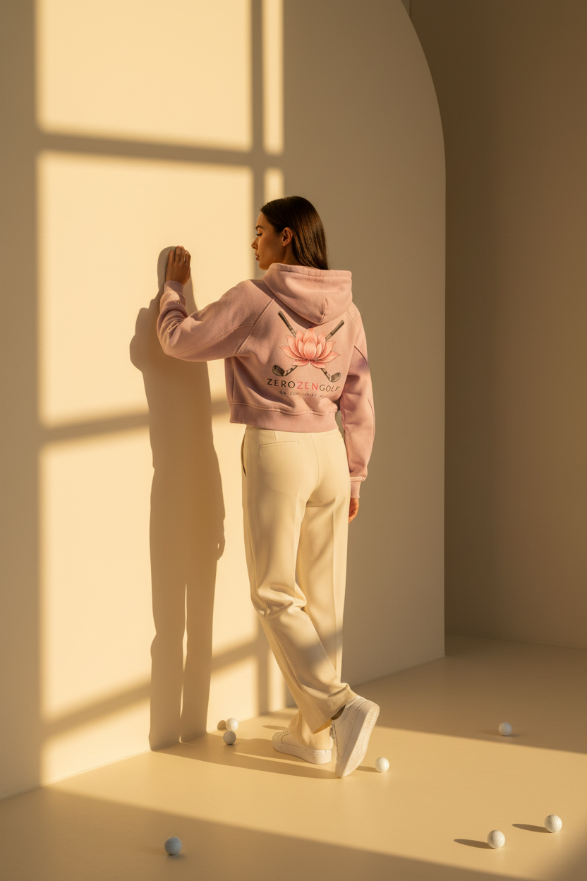 Caddie Crop Hoodie — Pink & Blue