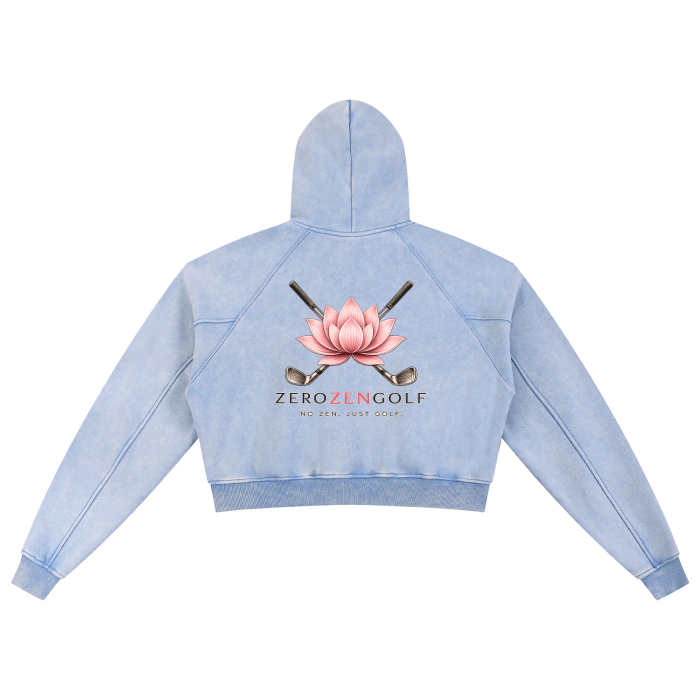 Zero Zen Golf Caddie Crop Hoodie in pink and blue — alternate view